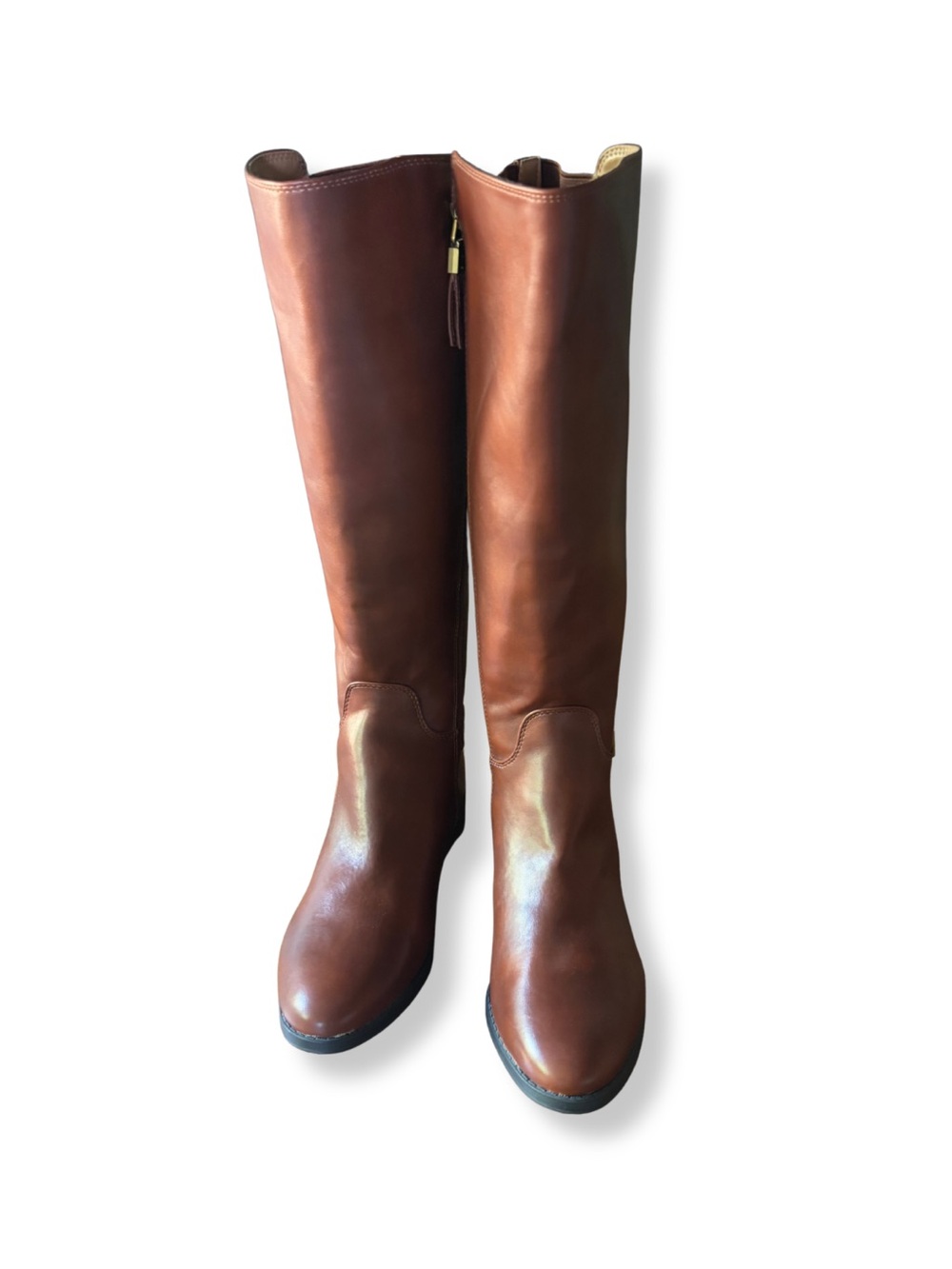 Sam & Libby Percy Brown Knee High Riding Boots Buckle Women’s 8.5